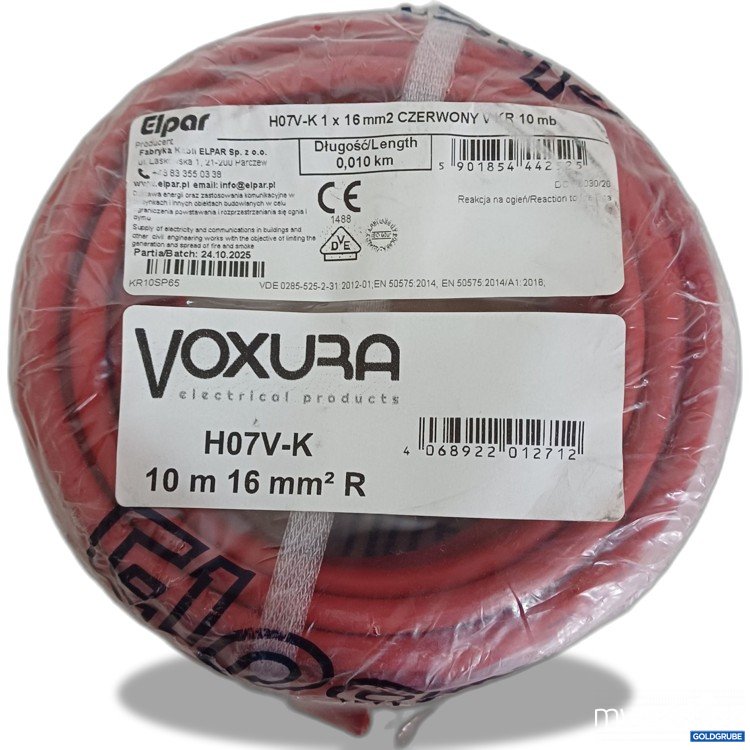 Artikel Nr. 988807: PVC-Aderleitung vom Typ H07V-K, Leitungsquerschnitt von 16 mm², 10m, Rot