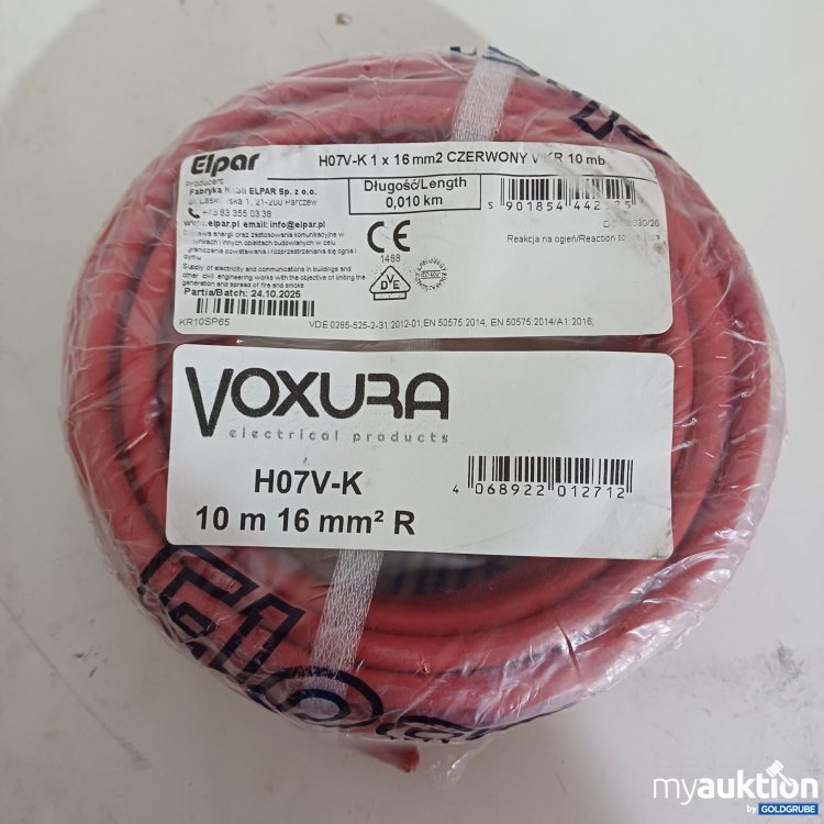 Artikel Nr. 988807: PVC-Aderleitung vom Typ H07V-K, Leitungsquerschnitt von 16 mm², 10m, Rot