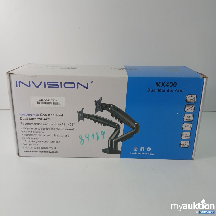 Artikel Nr. 808808 Artikel Nr. 808808: Invision Ergonomic Gas Assisted Dual Monitor Arm MX400