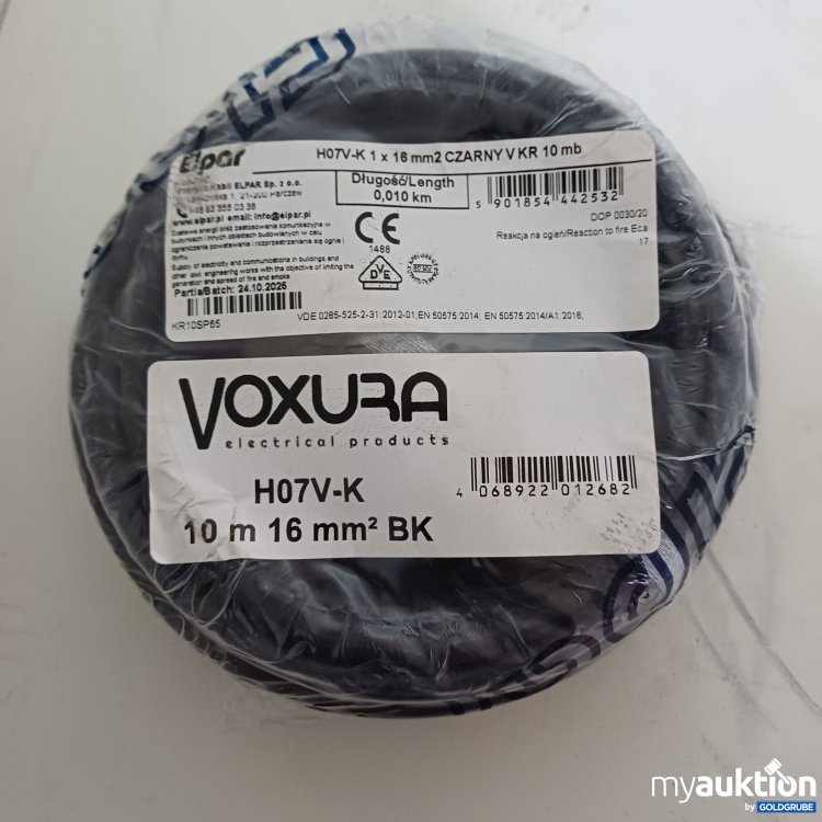 Artikel Nr. 988808: PVC-Aderleitung vom Typ H07V-K, Leitungsquerschnitt von 16 mm², 10m, Schwarz