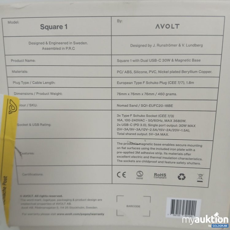 Artikel Nr. 874809: Avolt Square 1 Power Extender Nomad Sand 