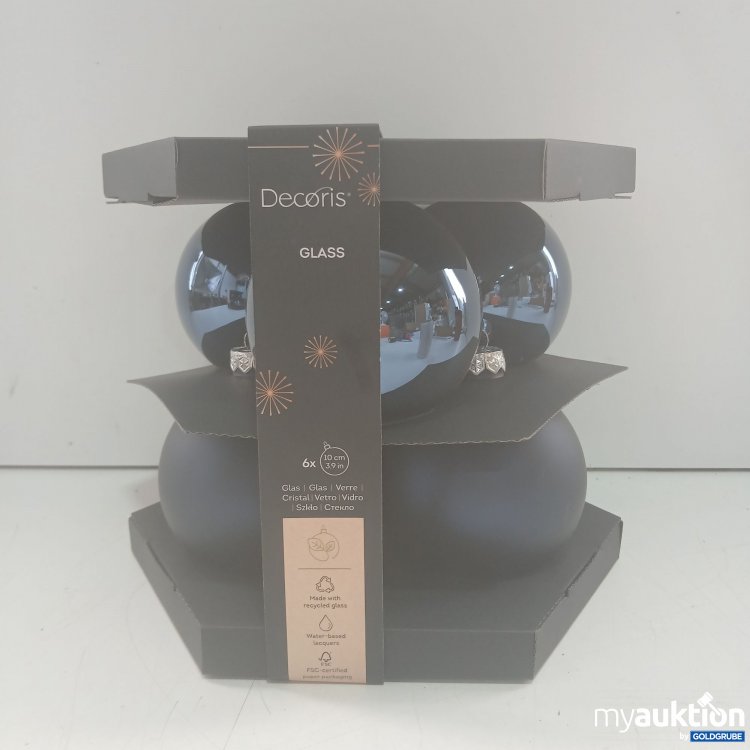 Artikel Nr. 914810: Decoris Glass Kugeln blau 6Stk