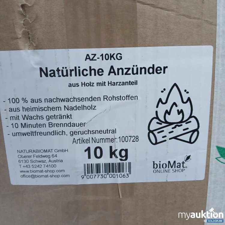 Artikel Nr. 962810: Bio Mat Natürliche Anzünder aus Holz mit Harzanteil 10kg 
