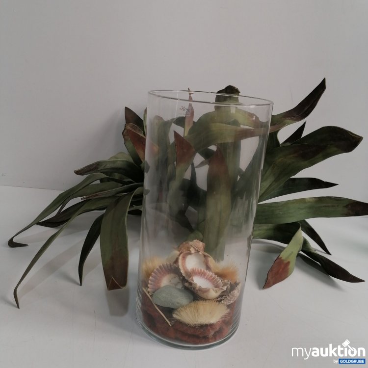 Artikel Nr. 360811: Glas Vase 40x19cm und Deko Artikel 
