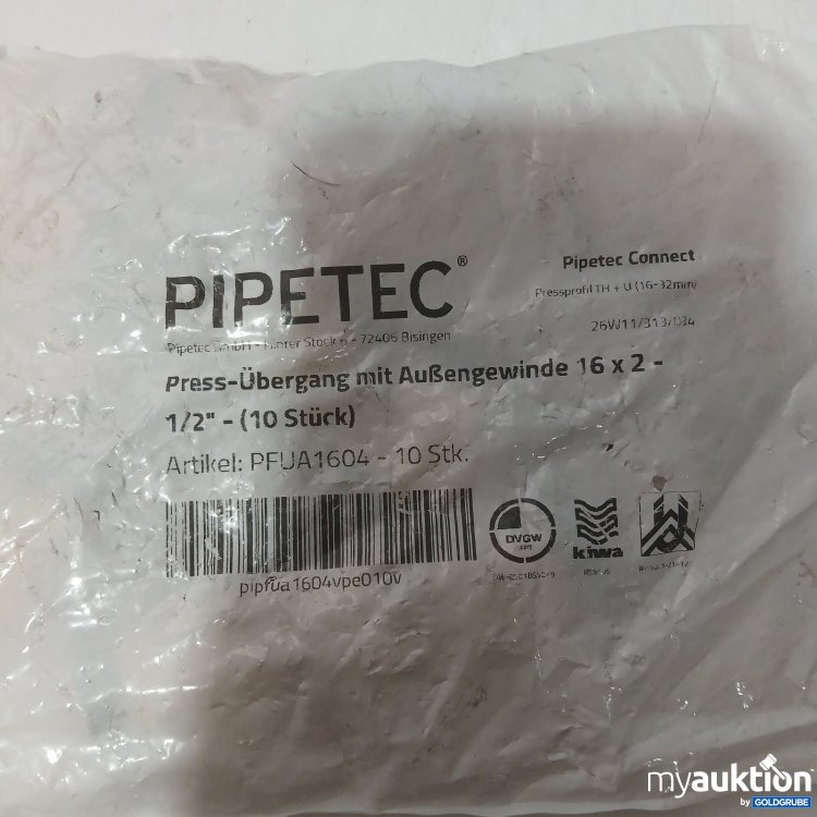 Artikel Nr. 443811: Pipetec Press-Übergang mit Außengewinde 16 x 2 - PFUA1604 10Stk