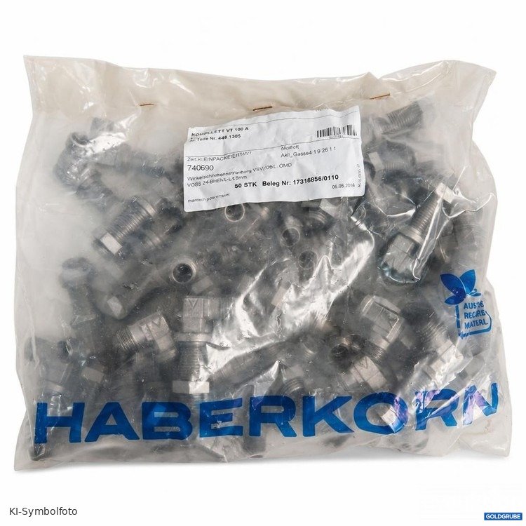 Artikel Nr. 466811 Artikel Nr. 466811: Haberkorn Winkel-Schottverschraubung WSV 08-L VOSS 24-BHELN-L8 ZnNi