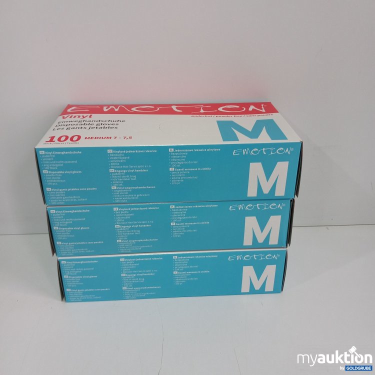 Artikel Nr. 818811: Emotion Vinyl Einweghandschuhe M 7-7.5, 3x 100 Stk. 