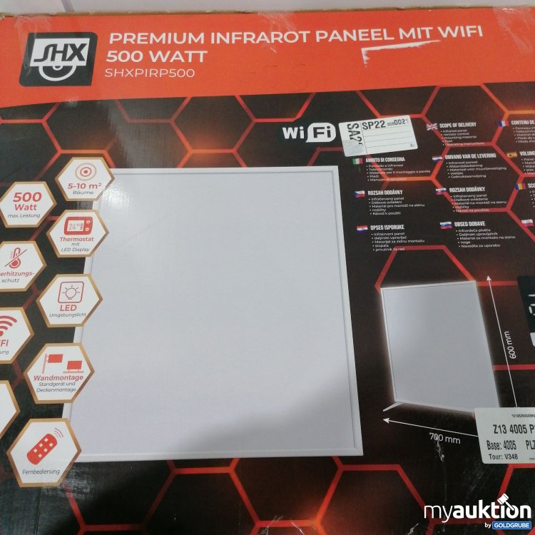Artikel Nr. 903811: SHX Premium Infrarot Paneel mit Wifi SHXPIRP500