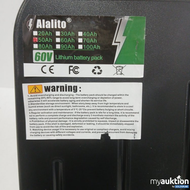 Artikel Nr. 467812 Artikel Nr. 467812: Alalito Lithium Batterie 60V 50Ah