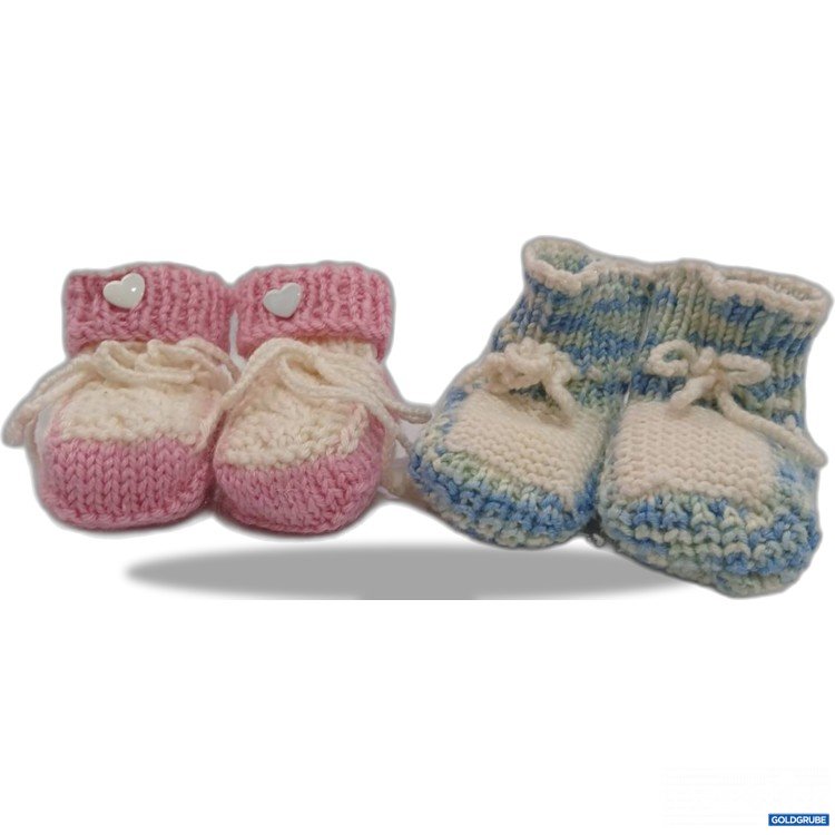 Artikel Nr. 963812: Handgestrickte Puppenschuhe Rosa und Blau
