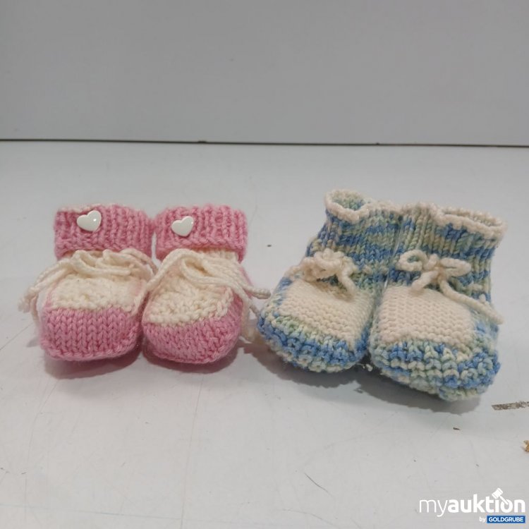 Artikel Nr. 963812: Handgestrickte Puppenschuhe Rosa und Blau