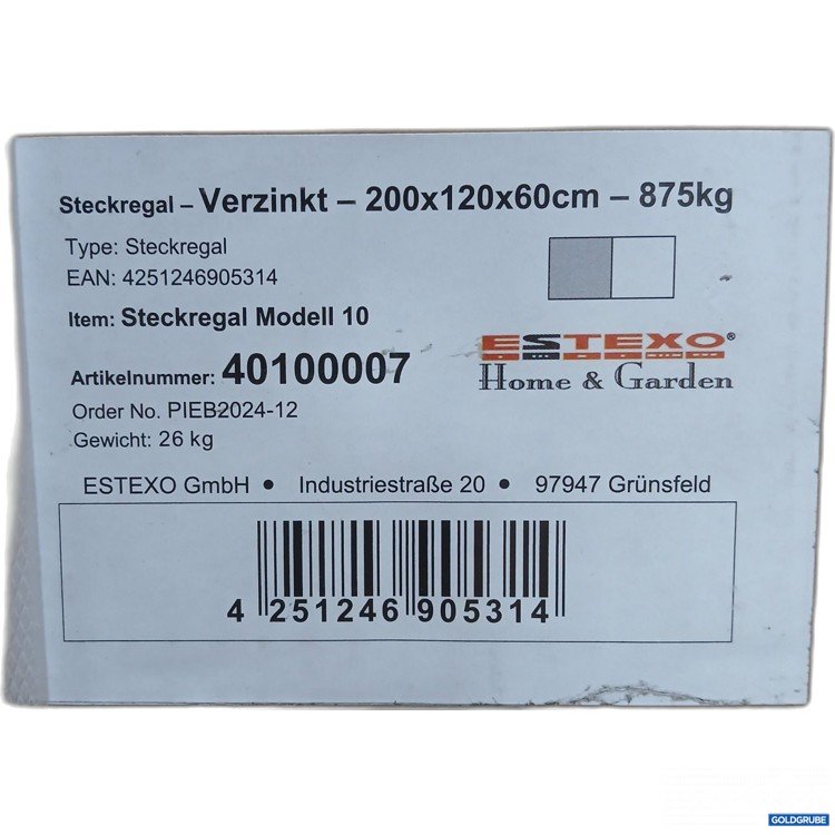 Artikel Nr. 967812: ESTEXO Steckregal Verzinkt 200x120x60cm 40100007