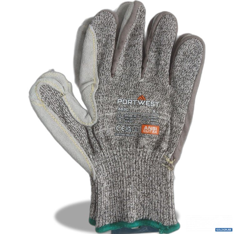 Artikel Nr. 991812: Schnittschutz Handschuhe Größe L mit einer lederverstärkten Handfläche 