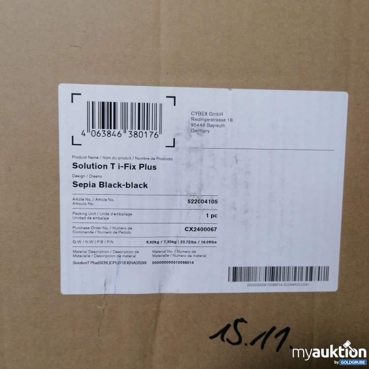 Artikel Nr. 438813: Cybex Platinum Solution T i-Fix, Sepia black, Kindersitz 