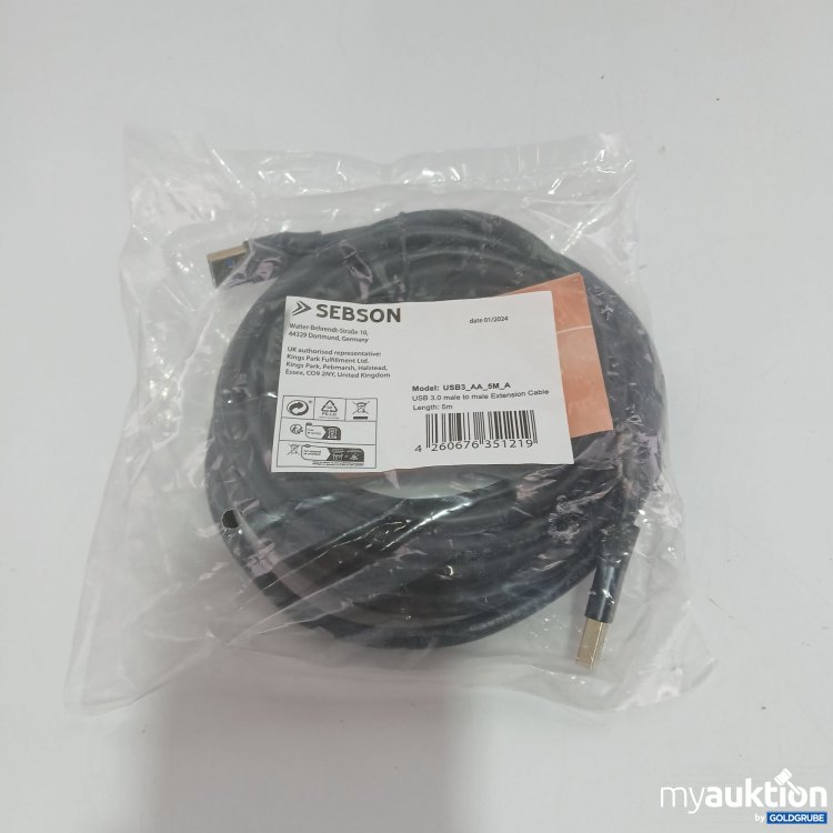Artikel Nr. 839813 Artikel Nr. 839813: Sebson USB 3.0 male to male Extension Cable 5m