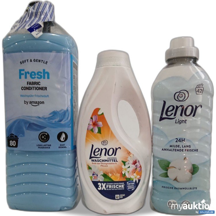Artikel Nr. 990813 Artikel Nr. 990813: LENOR Waschmittel Pfirsich 900ml + Lenor light Weichspüler + CONDITIONER Weichspüler