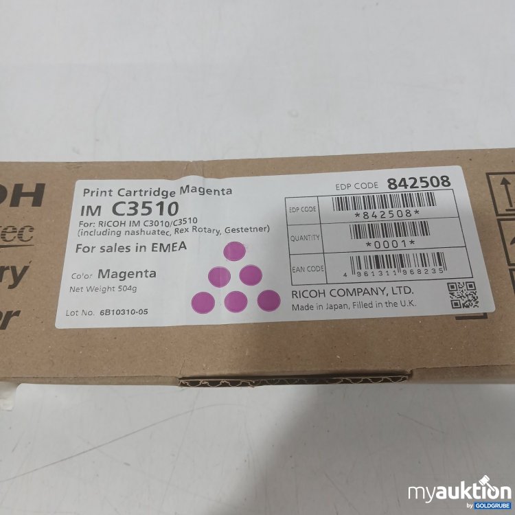 Artikel Nr. 471814: Ricoh Print Cartridge Magenta IM C 3510 504 g