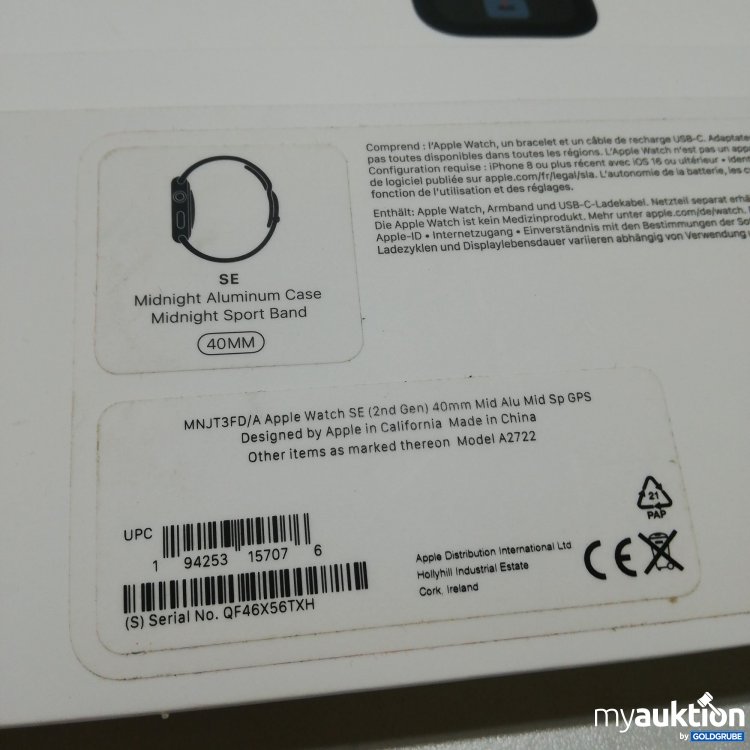 Artikel Nr. 759814 Artikel Nr. 759814: Apple Watch SE 2 Generation 40mm