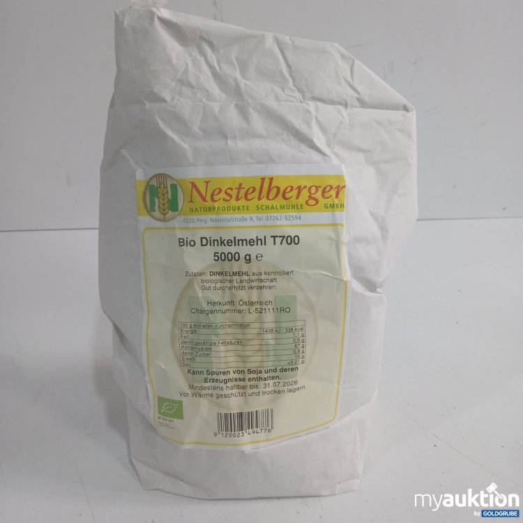 Artikel Nr. 941814 Artikel Nr. 941814: Nestelberger Bio Dinkelmehl T 700 5000g