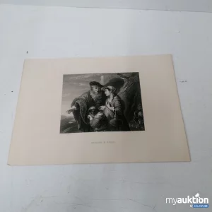 Auktion Bild ca. 30x20cm Abraham & Hagar
