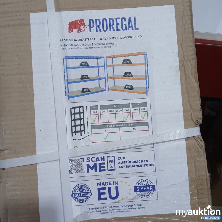 Artikel Nr. 440815: Proregal Profi Schwerlastregal HxBxT 180x200x60cm 