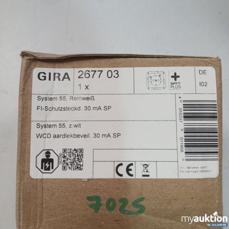 Artikel Nr. 444816: Gira safety plus System 55 Reinweiß FI Schutzsteckd. 30mA SP 