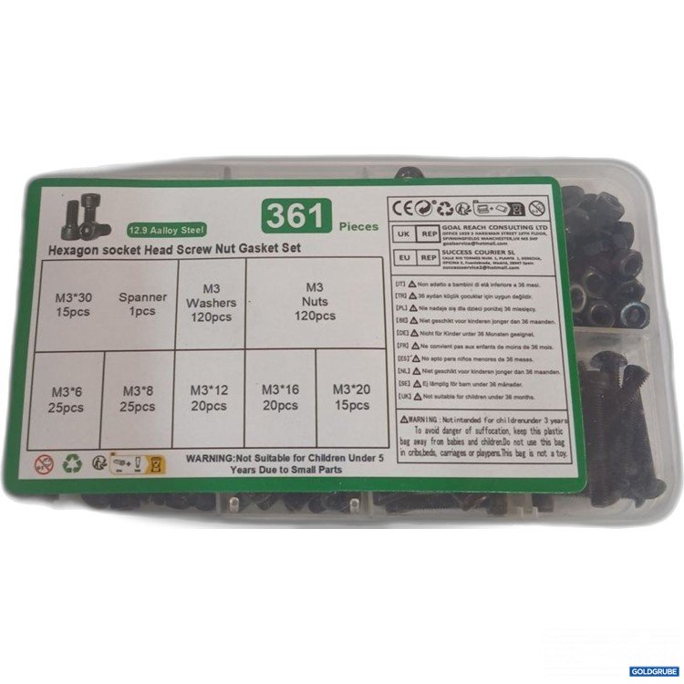 Artikel Nr. 919816: Hexagon socket Head Screw Nut Gasket Set 361 Pieces