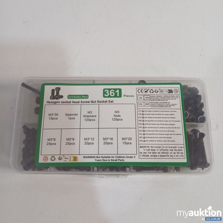 Artikel Nr. 919816: Hexagon socket Head Screw Nut Gasket Set 361 Pieces