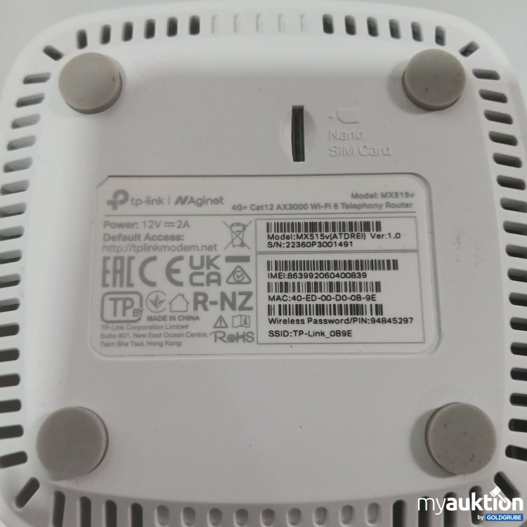 Artikel Nr. 995818: TP-Link tG+ Cat12 AX3000 WiFi Router Model MX515v