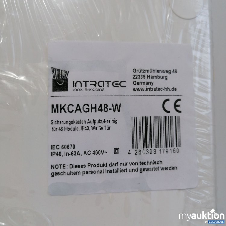 Artikel Nr. 859819 Artikel Nr. 859819: Intratec MKCAGH48-W Sicherungskasten Aufputz 4 reihig