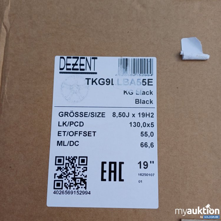 Artikel Nr. 960819: Dezent Felge 8,50J x 19H2 LK 130x5 ET55 19" black 