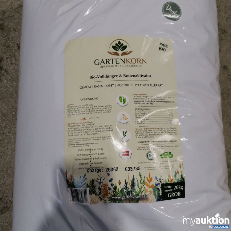 Artikel Nr. 859820 Artikel Nr. 859820: Gartenkorn Bio Volldünger und Bodenaktivator20kg