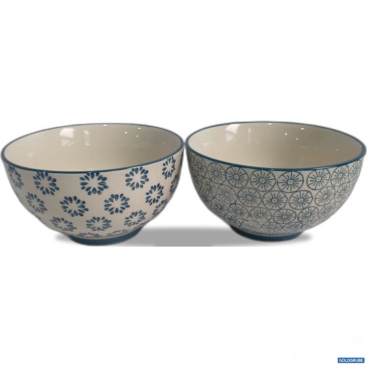 Artikel Nr. 987821 Artikel Nr. 987821: Schüssel, Weiß mit blauem Motiv, 2Stk, ca.14x8cm