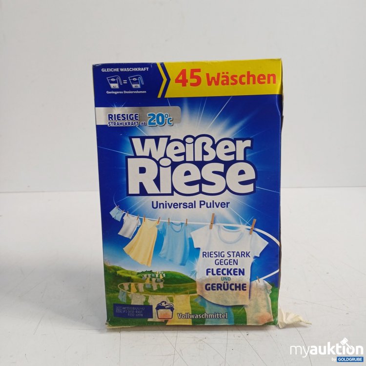 Artikel Nr. 463822: Weißer Riese Universal Pulver Vollwaschmittel 45 Wäschen Verpackung verschmutzt