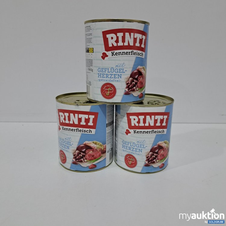 Artikel Nr. 808823: Rinti Kennerfleisch Hund Geflügelherzen 3x800g