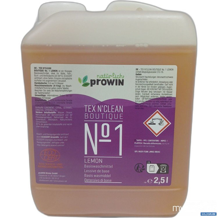 Artikel Nr. 972823: Prowin Tex N'clean Boutique N°1 Lemon Basiswaschmittel 2,5L 