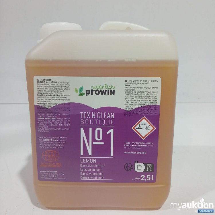 Artikel Nr. 972823: Prowin Tex N'clean Boutique N°1 Lemon Basiswaschmittel 2,5L 