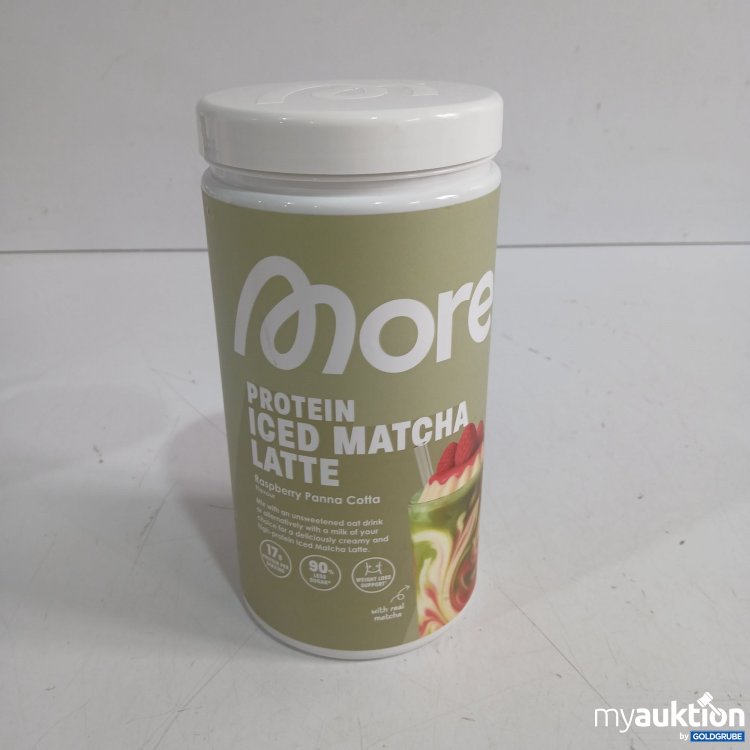 Artikel Nr. 986823 Artikel Nr. 986823: More Protein Iced Matchs Latte Raspberry Panna Cotta Flavour 500g