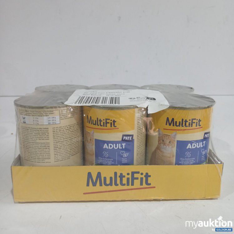 Artikel Nr. 956824: MultiFit Katzenfutter Adult Pate Kaninchen, Ente 6x400g 