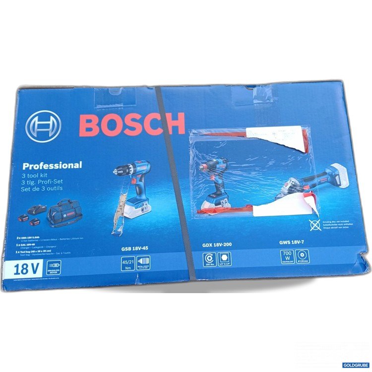 Artikel Nr. 960824 Artikel Nr. 960824: Bosch Professional 3tlg. Profi-Set 18V-GSB+GDX+GWS+2x5A