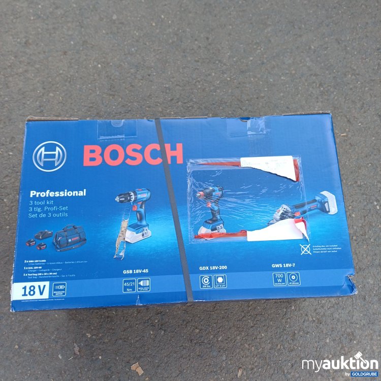 Artikel Nr. 960824 Artikel Nr. 960824: Bosch Professional 3tlg. Profi-Set 18V-GSB+GDX+GWS+2x5A