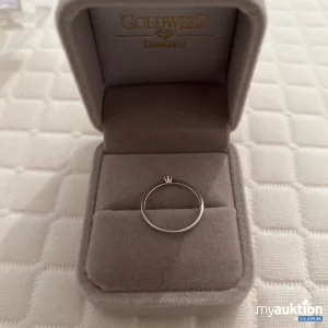 Auktion Ring Echtsilber mit kleinem Diamant