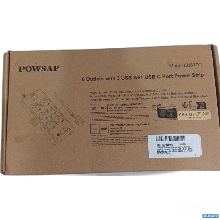 Artikel Nr. 987825 Artikel Nr. 987825: POWSAF Steckdosenleiste mit 6 Schuko-Steckdosen, 3 USB-A-Anschlüssen und 1 USB-C-Anschluss (B0D1CPNPKD)