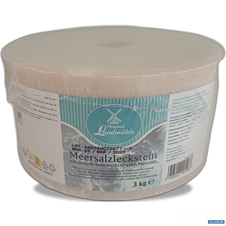 Artikel Nr. 988825: Original Landmühle Meersalzleckstein mit natürlichen mediterranen Meersalz, 3kg