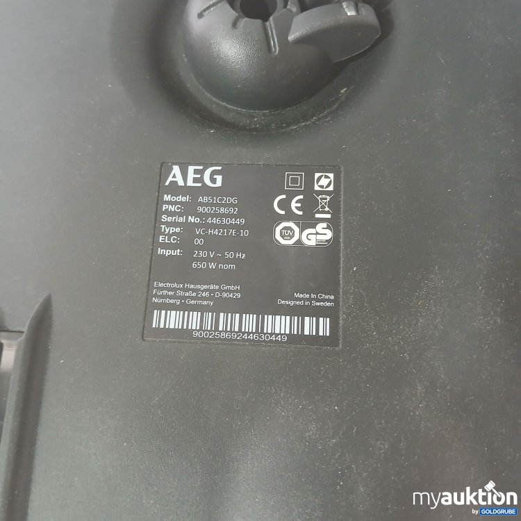 Artikel Nr. 995825 Artikel Nr. 995825: AEG Staubsauger Clean 5000 Model AB51C2DG