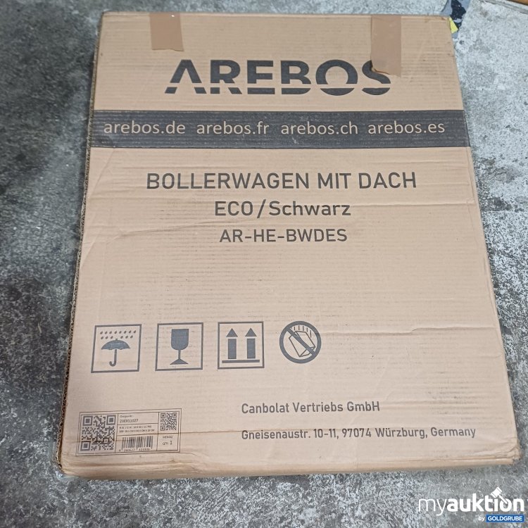 Artikel Nr. 447826: Arebos Bollerwagen mit Dach ECO Schwarz