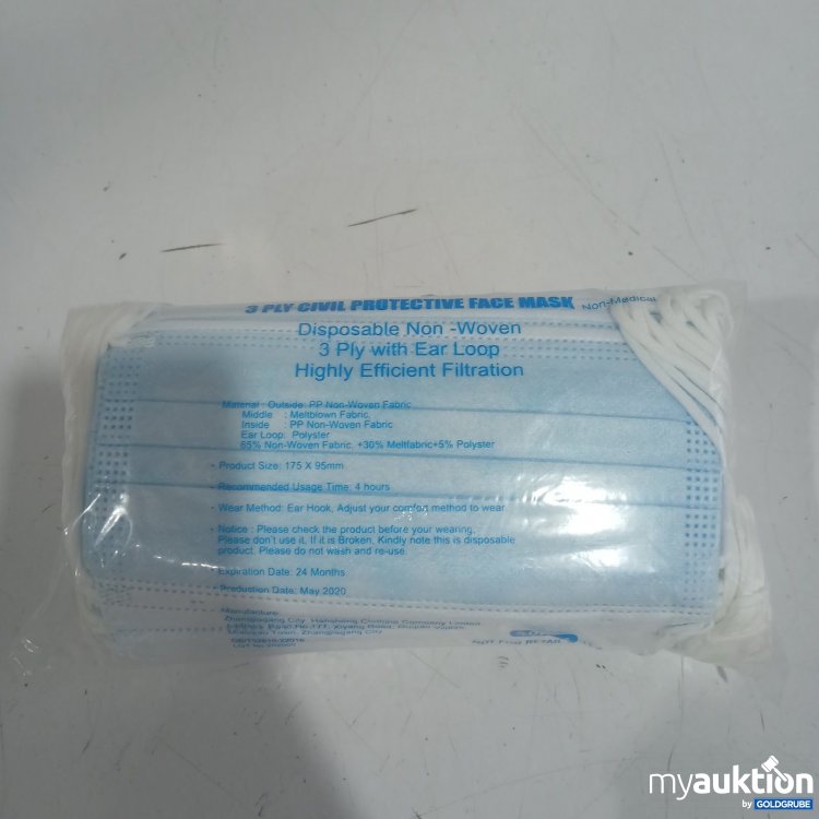 Artikel Nr. 464827: 50 Stk. 3 Ply Civil Protective Face Mask blau
