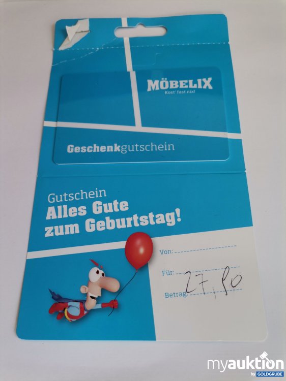 Artikel Nr. 845827 Artikel Nr. 845827: Möbelix Gutschein Wert 27,90 Euro