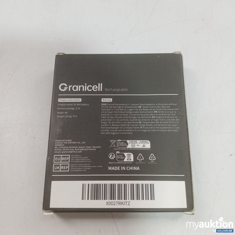 Artikel Nr. 938828 Artikel Nr. 938828: Granicell AAx12 1.2V Rechargeable Battery Ni-MH Battery