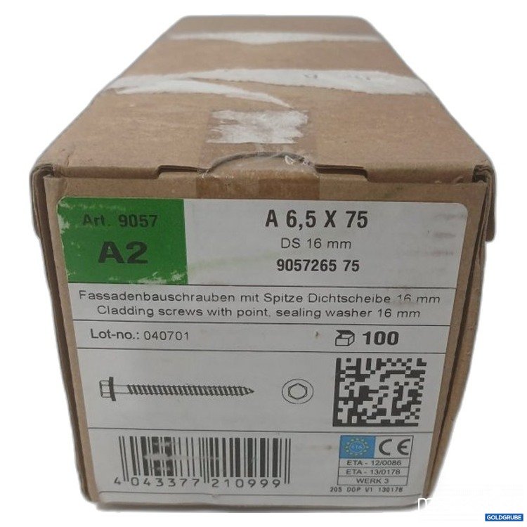 Artikel Nr. 443829 Artikel Nr. 443829: Fassadenbauschrauben A2 6,5 x 75 mm mit Dichtscheibe 16mm 100Stk